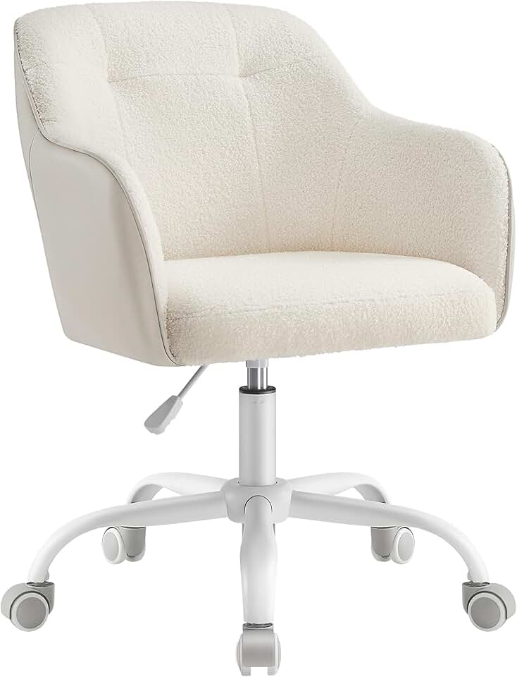 SONGMICS - chaise de bureau ergonomique, hauteur réglable, tissu respirant, acier, beige cappuccino, 110kg - OBG019W01