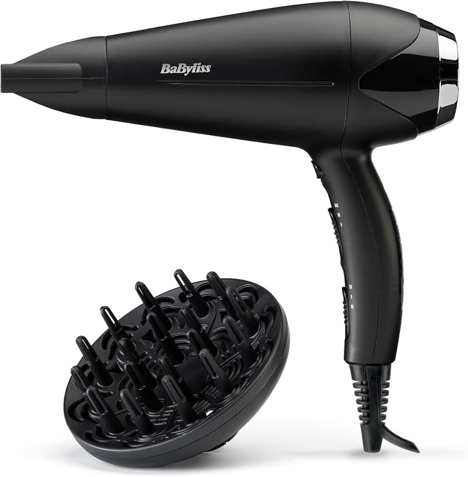 BaByliss - Turbo Smooth - sèche-cheveux 2200W, ionique, diffuseur, D572DE