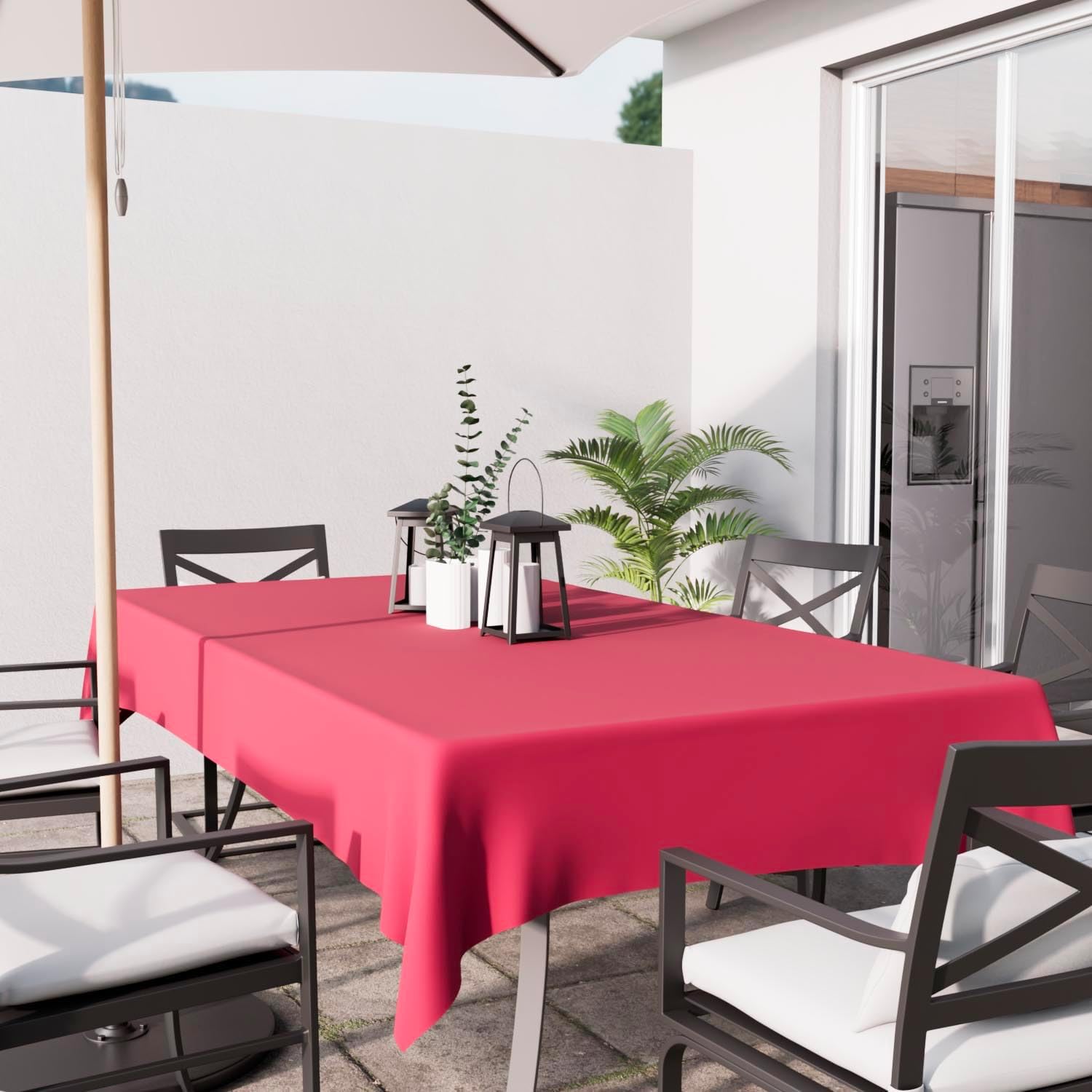 Soleil d'Ocre - Alix nappe rectangle anti-taches - 140x240 cm - polyester framboise