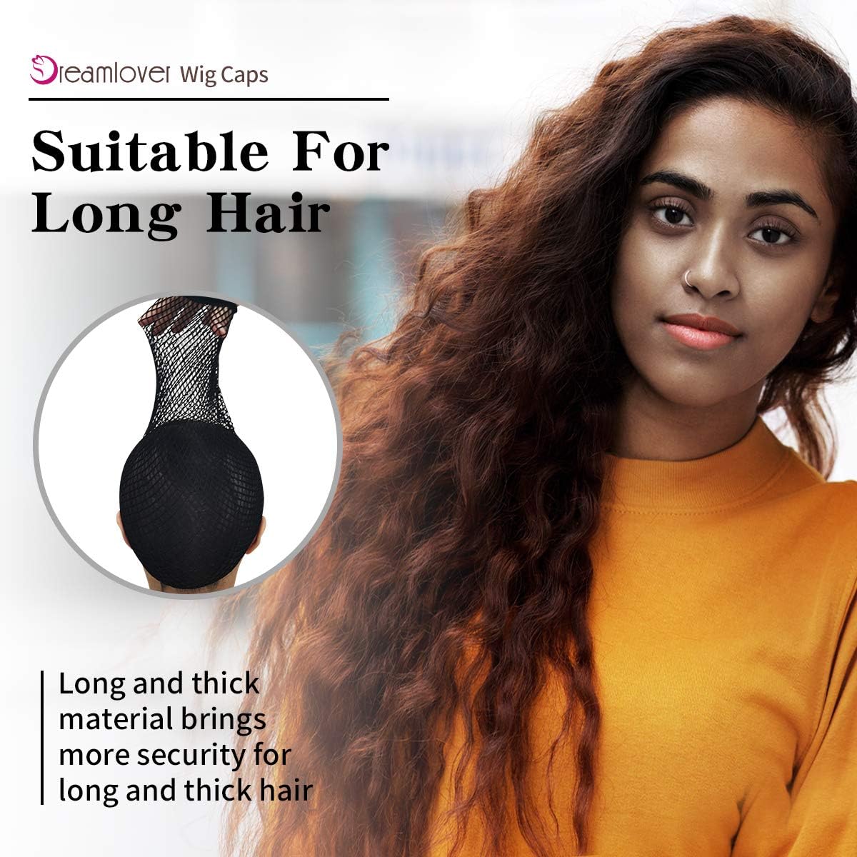 Dreamlover - filet à perruque, 2 pièces, maille noire, confortable