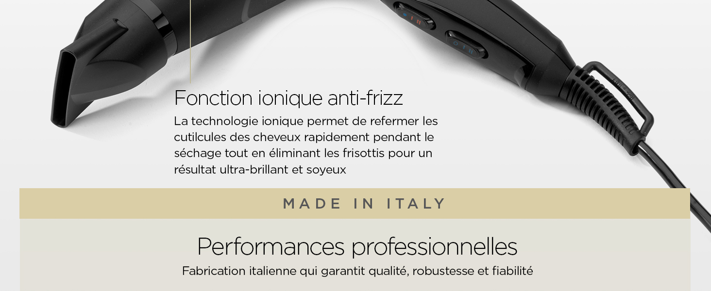 BaByliss, sèche-cheveux, Shine Pro 2200, 6713DE, fabrication italienne, diffuseur, concentrateur