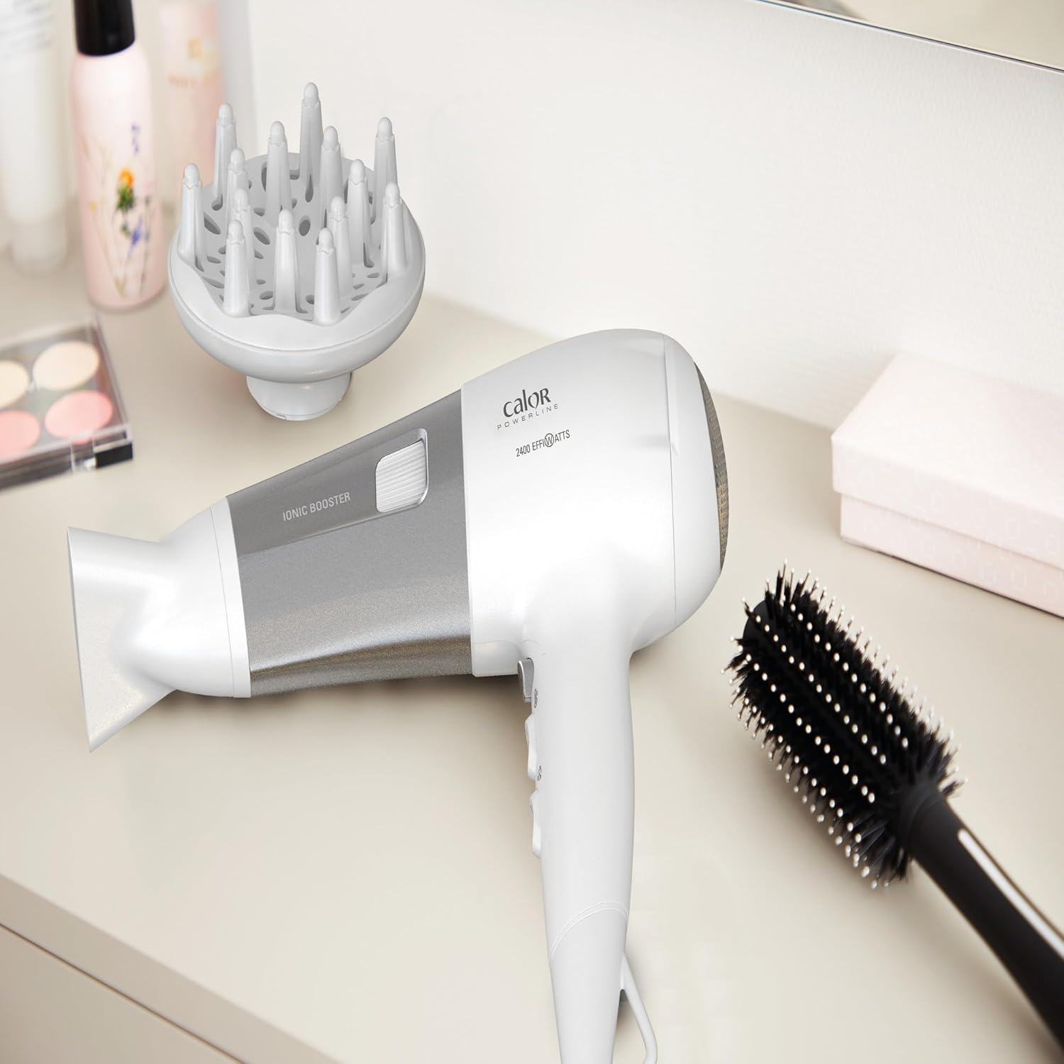 Calor - Powerline sèche-cheveux série - 6 réglages, Booster ionique, Thermo Control, accessoires - CV5930C0