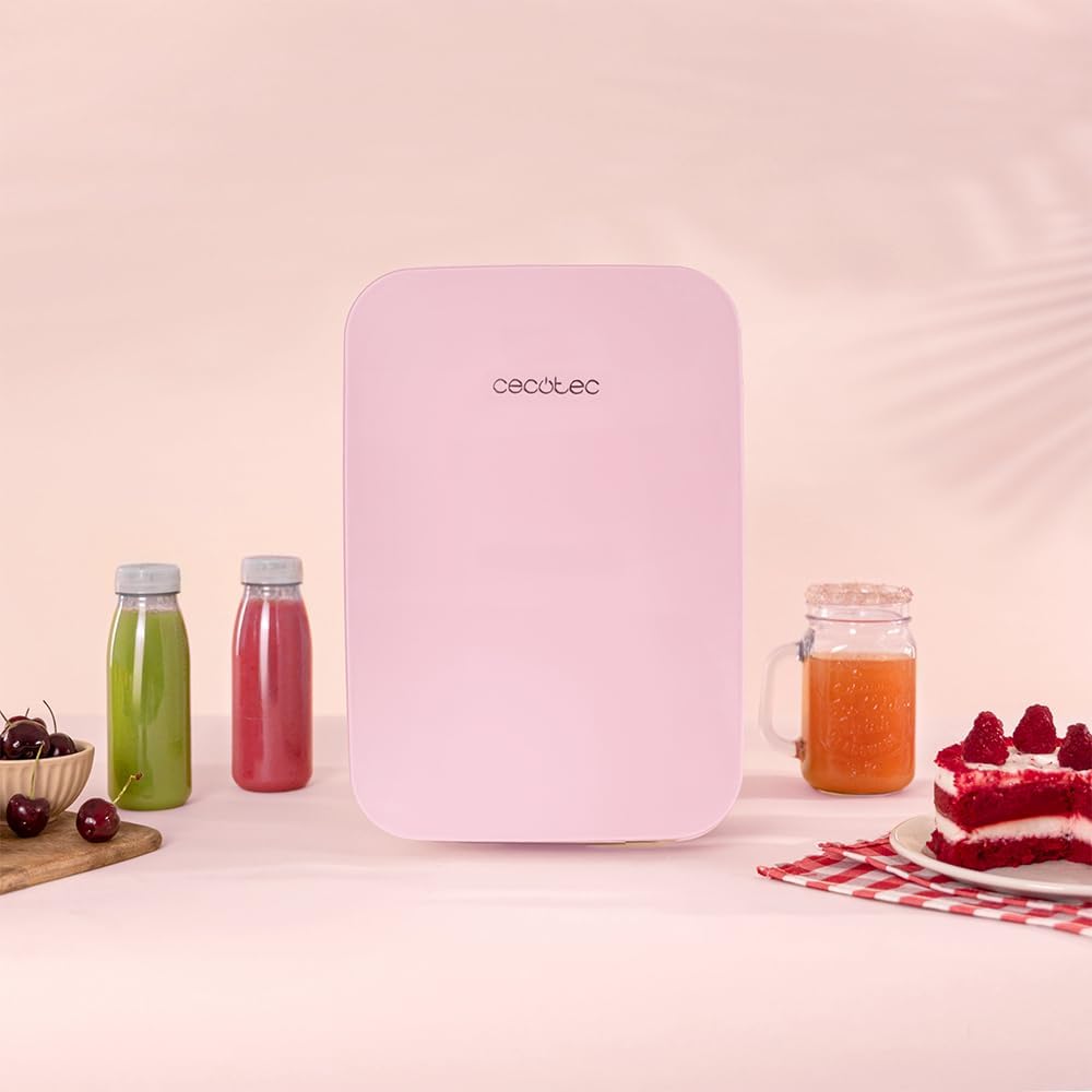 Cecotec - Mini frigo Bolero MiniColing 10L - chaud/froid, 12-220V, Bahamas Pink