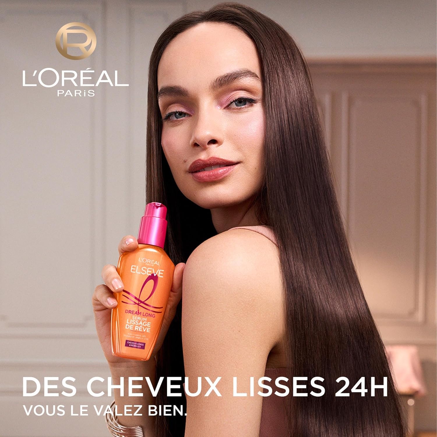 L'Oréal Paris - Dream Long - 100 ml - Sérum lissant, protecteur chaleur 230°, anti-frisottis, kératine végétale, beurre 