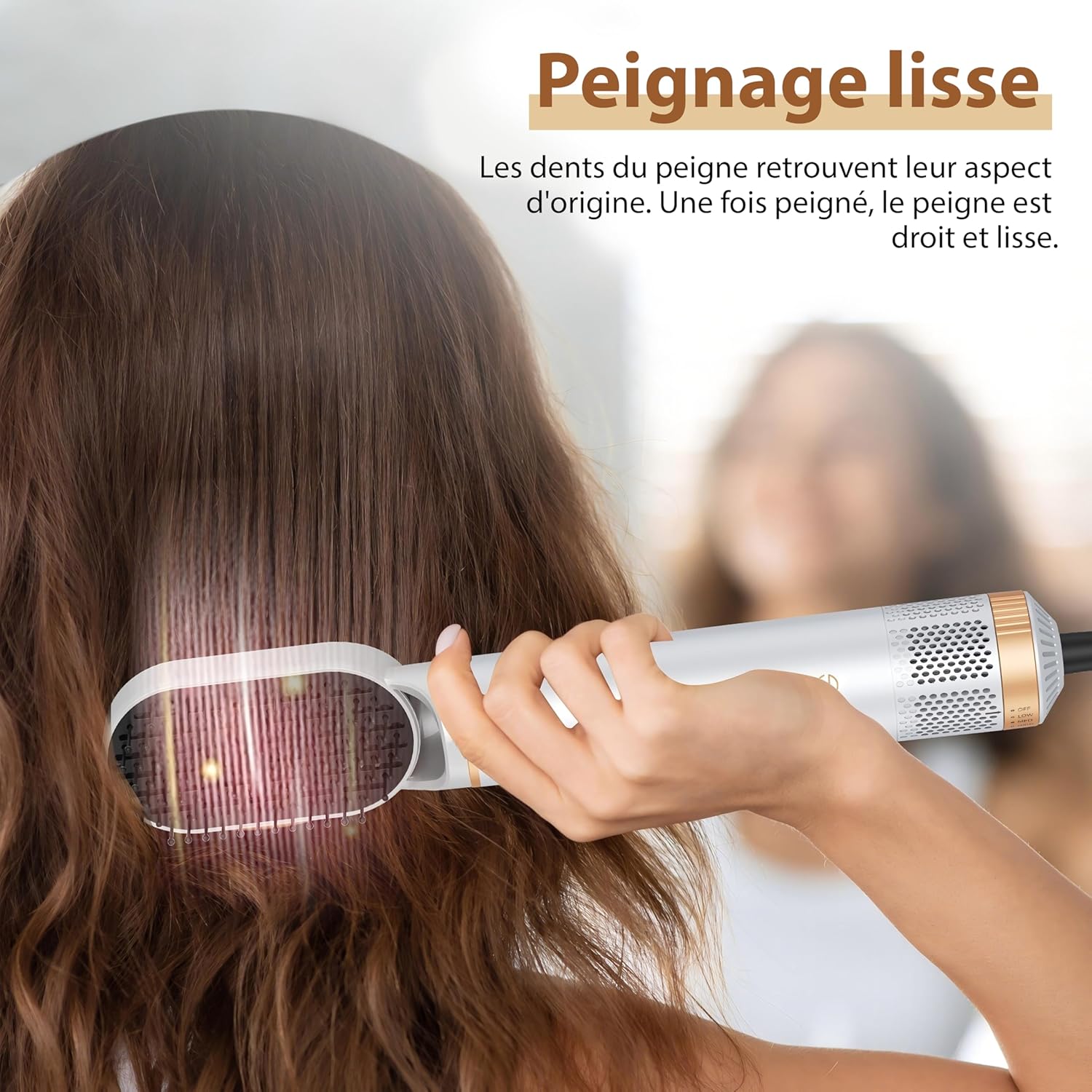 Golden Goods - Multistyler White/Gold - Brosse 5-en-1, sèche, lisse, boucle