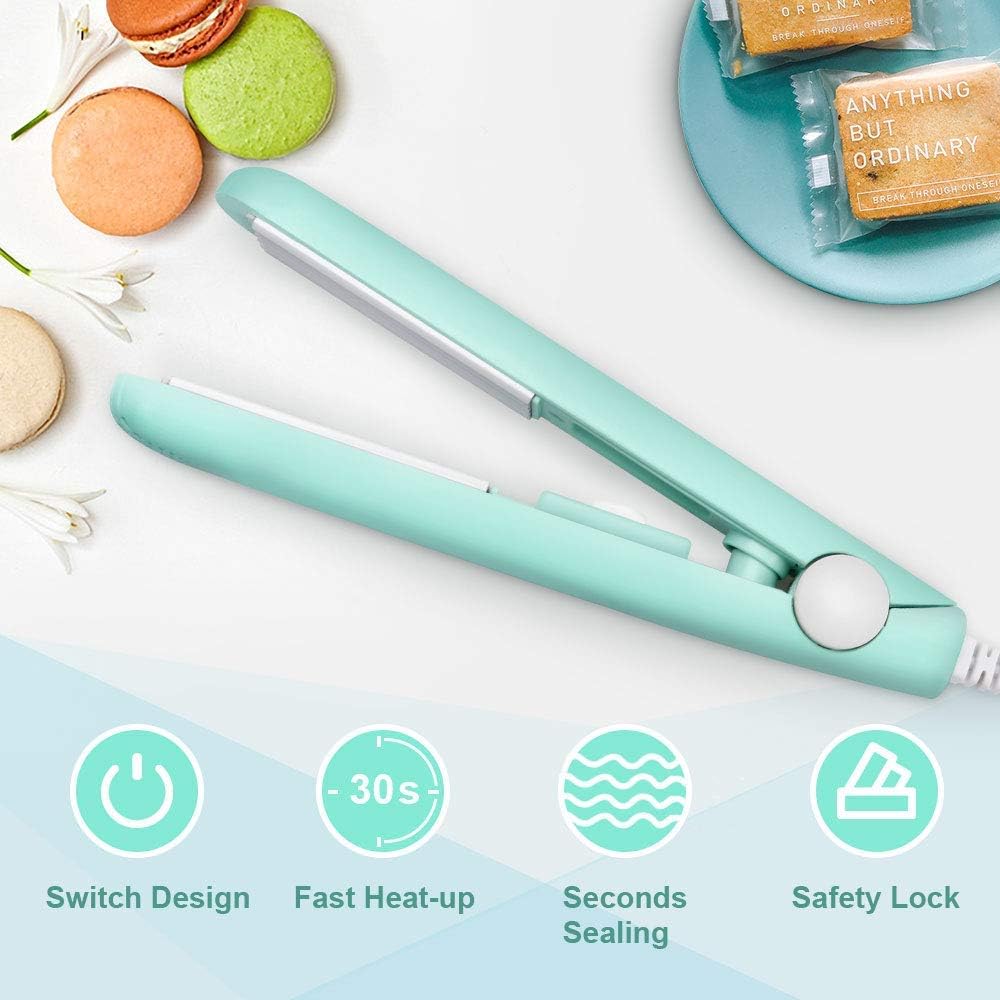 Scellant alimentaire portable - mini, étanche, feuille chauffante, vert