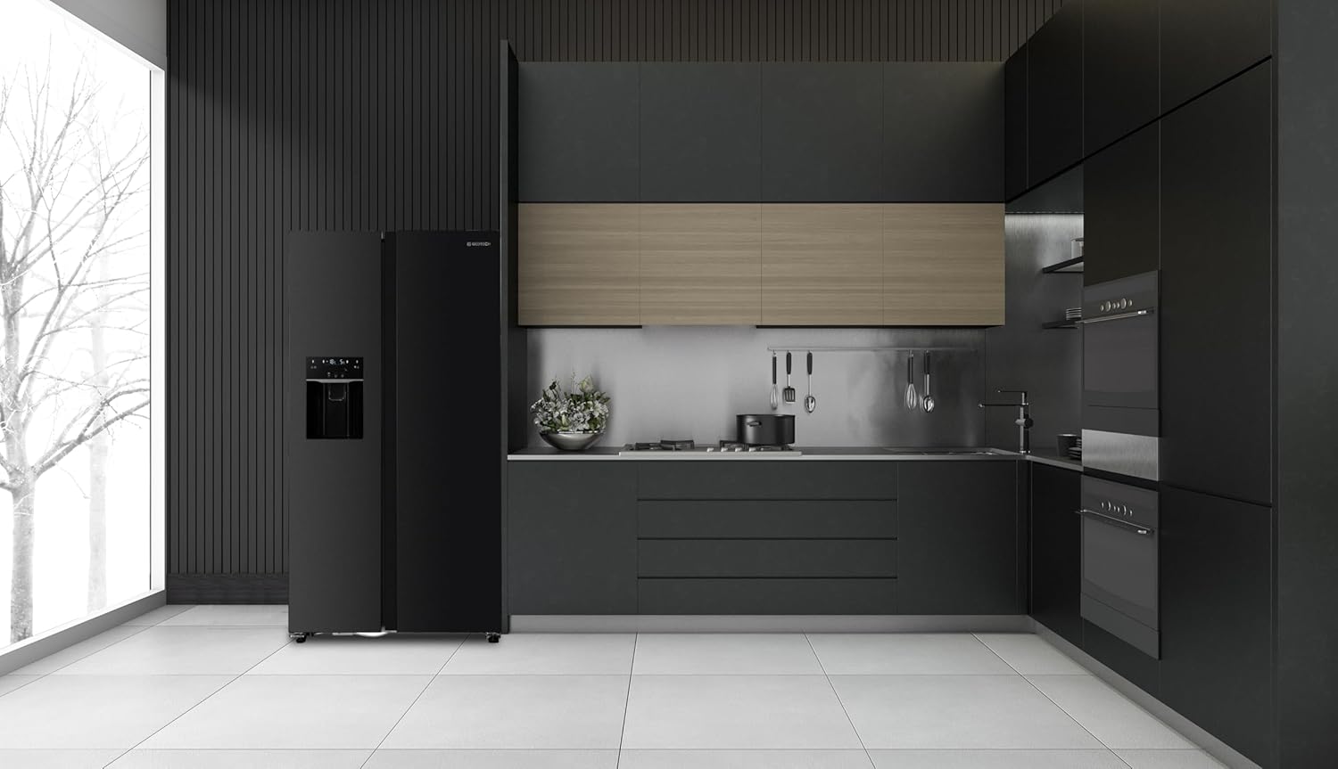 GEDTECH - Réfrigérateur Side by Side 513L, eau et glaçons, GSBSA513DX