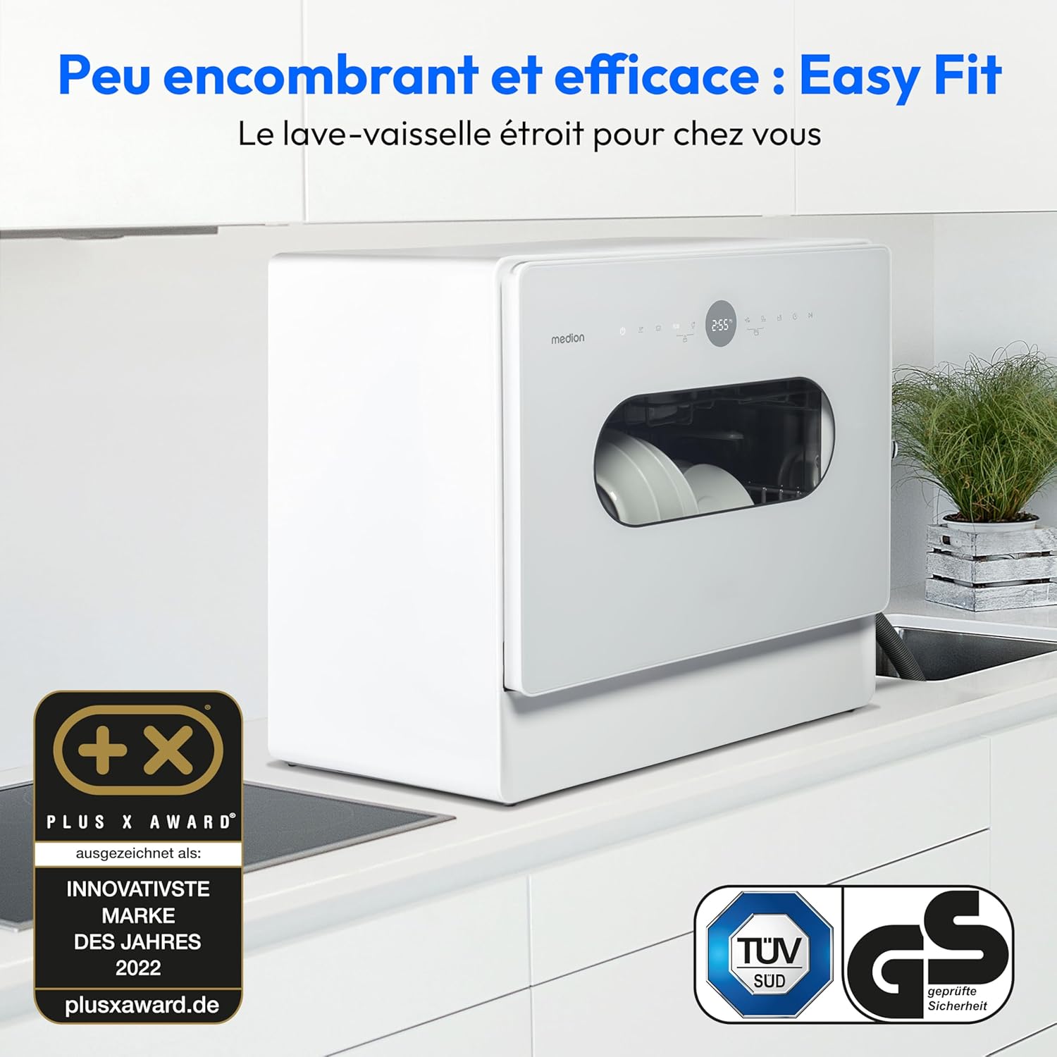 Medion - mini lave-vaisselle compact, 5 couverts, 7 programmes, DWT51