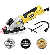 Scie Circulaire, ENVENTOR 580W Mini Scie Circulaire,4000RPM,3 Lames 85mm (24T&44T),Profondeur de ...