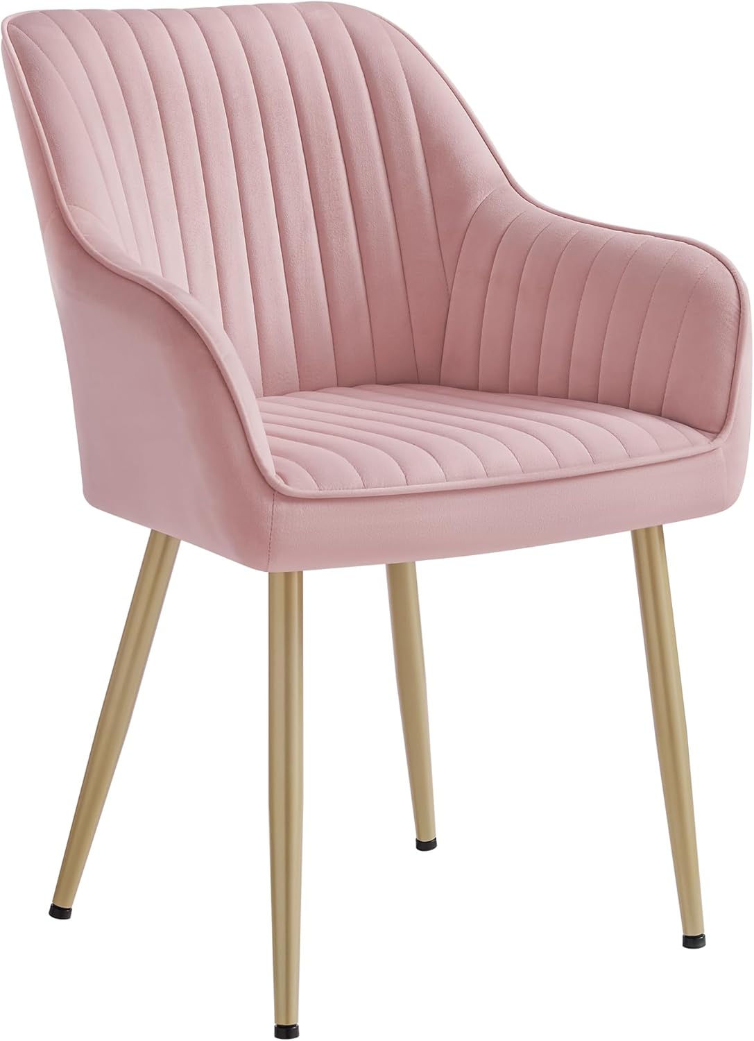 SONGMICS - fauteuil velours, pieds métal, accoudoirs, rose, 120kg - LDC087R01