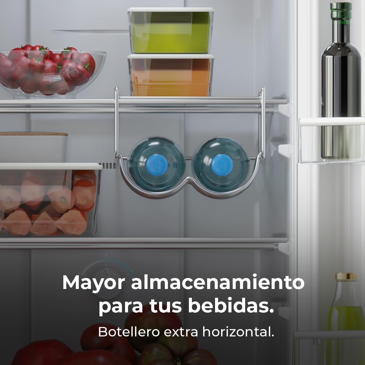 Cecotec - Bolero CoolMarket Combi 250 - 250L - No Frost, Multi Airflow, tiroir humidité, casier bouteilles, E