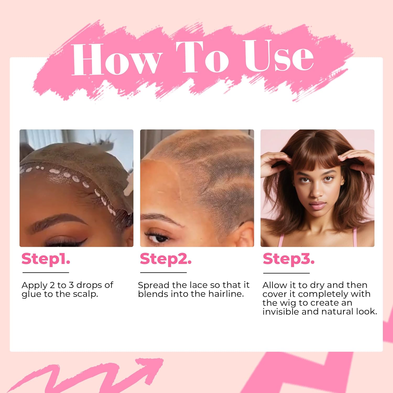 Colle à perruque - adhésif transparent forte tenue - 80g - invisible, remplacement cheveux