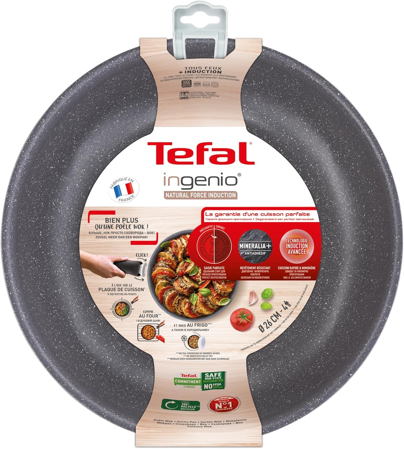 Tefal - Ingenio Natural Force - Wok 26cm, induction, empilable, L3967702