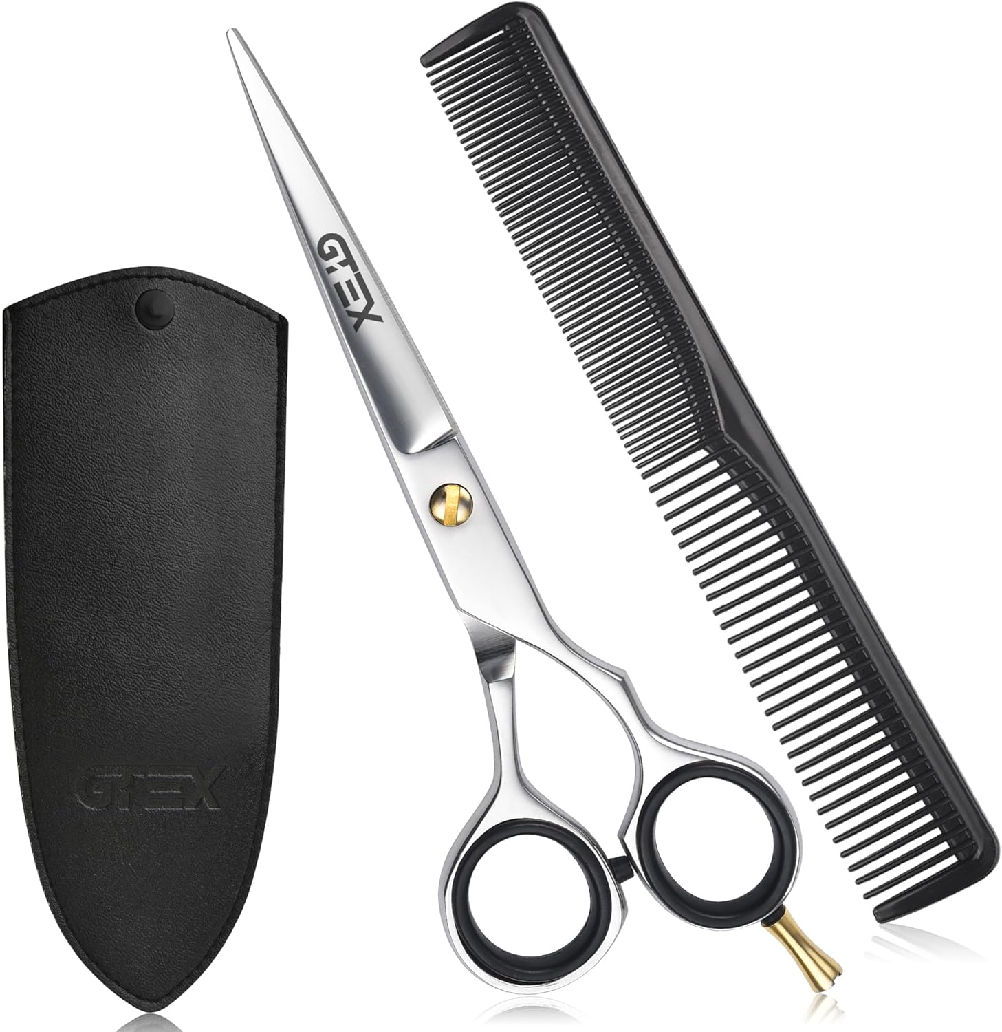 GTEX - Ciseaux coiffure professionnels - 6,5 pouces - acier inox haute teneur en carbone, kit hommes femmes