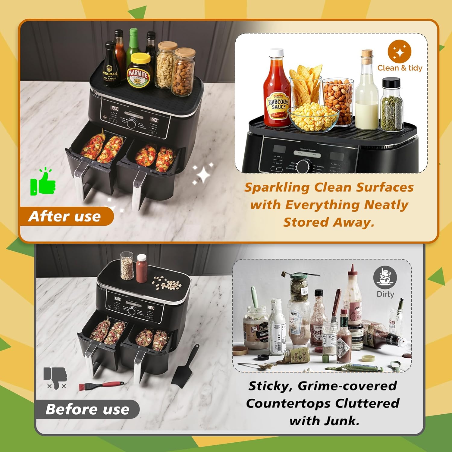 Accessoire friteuse à air silicone, 9,5-10,4L, réutilisable, AF400EU AF500EU AF451EU DZ401