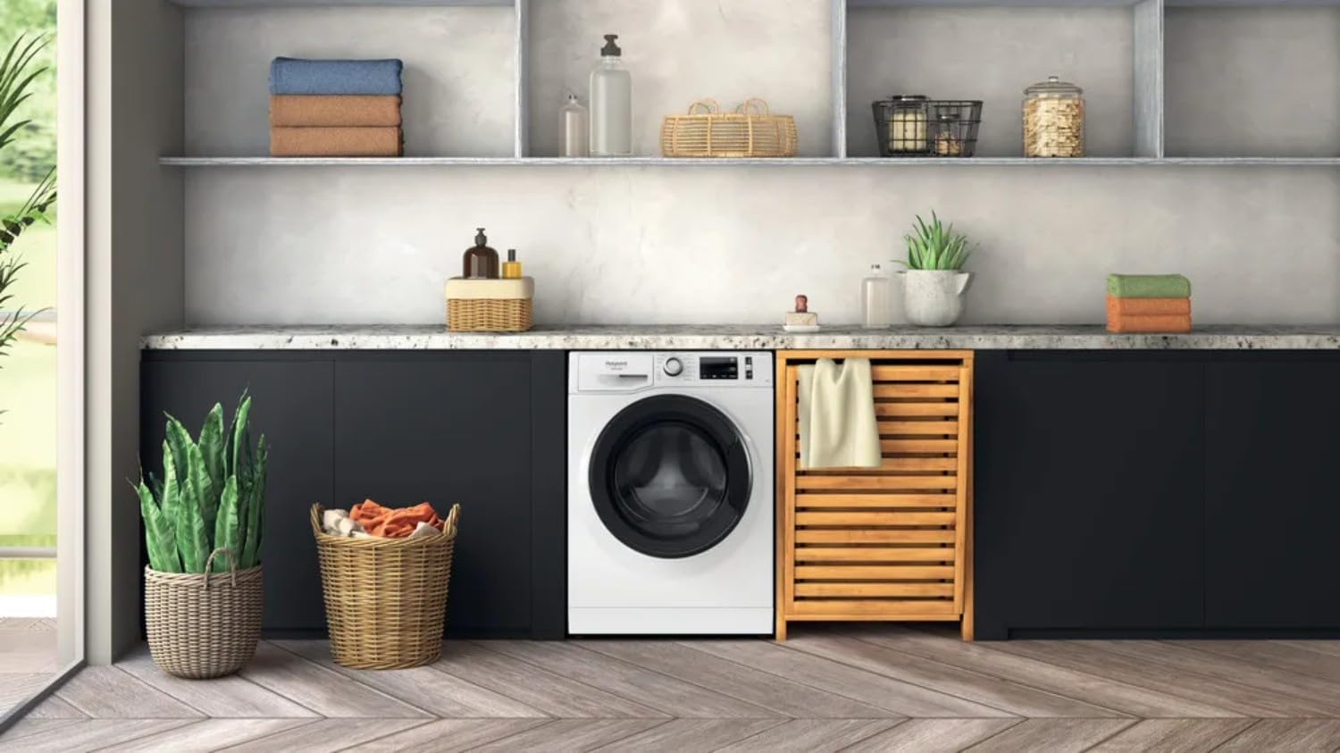 Hotpoint - Lave-linge frontal 9kg, 1400 tr/min, Inverter, vapeur - NAM11948WMFR