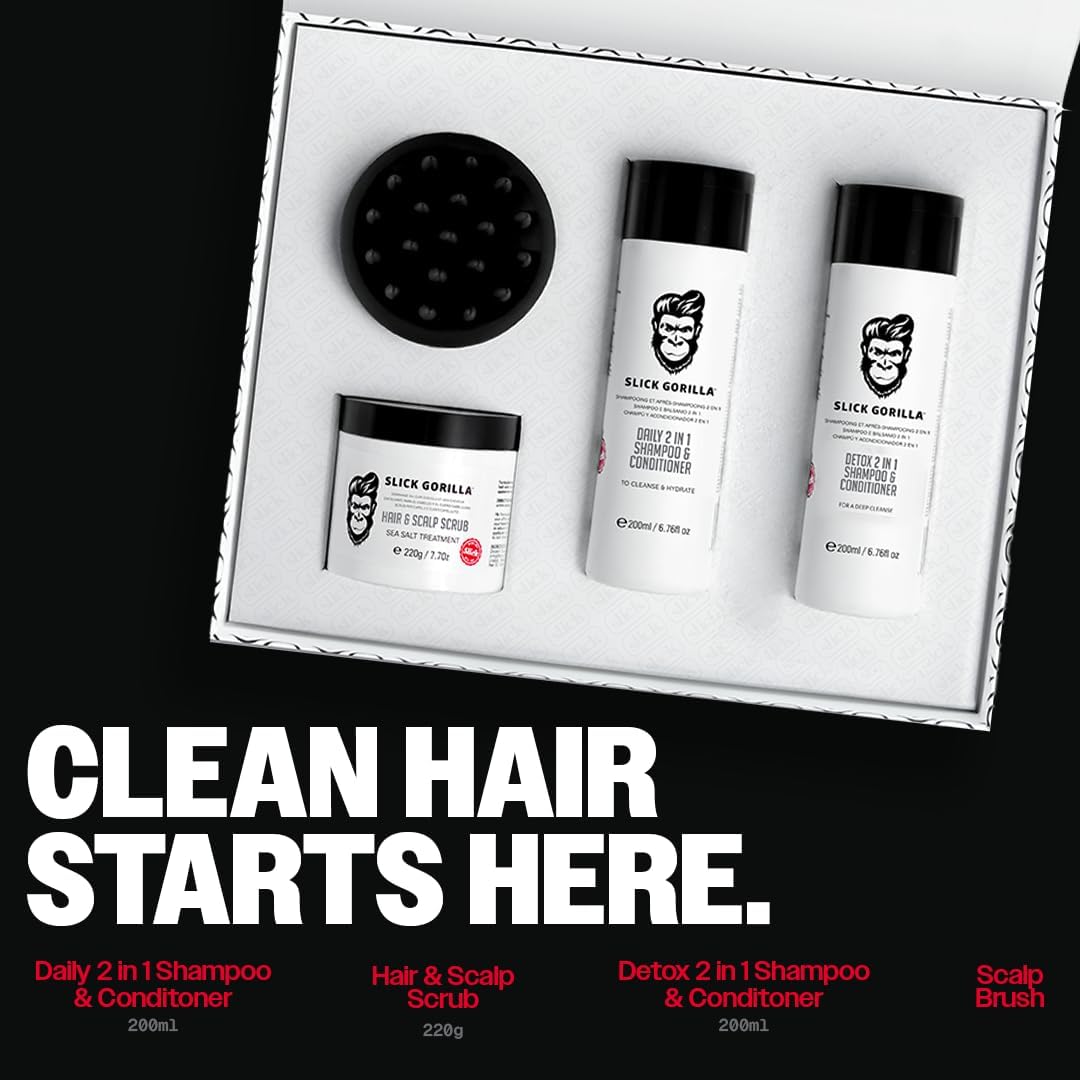 Slick Gorilla - The Care Box Set - soin complet cheveux - shampoings, gommage, brosse pour tous types