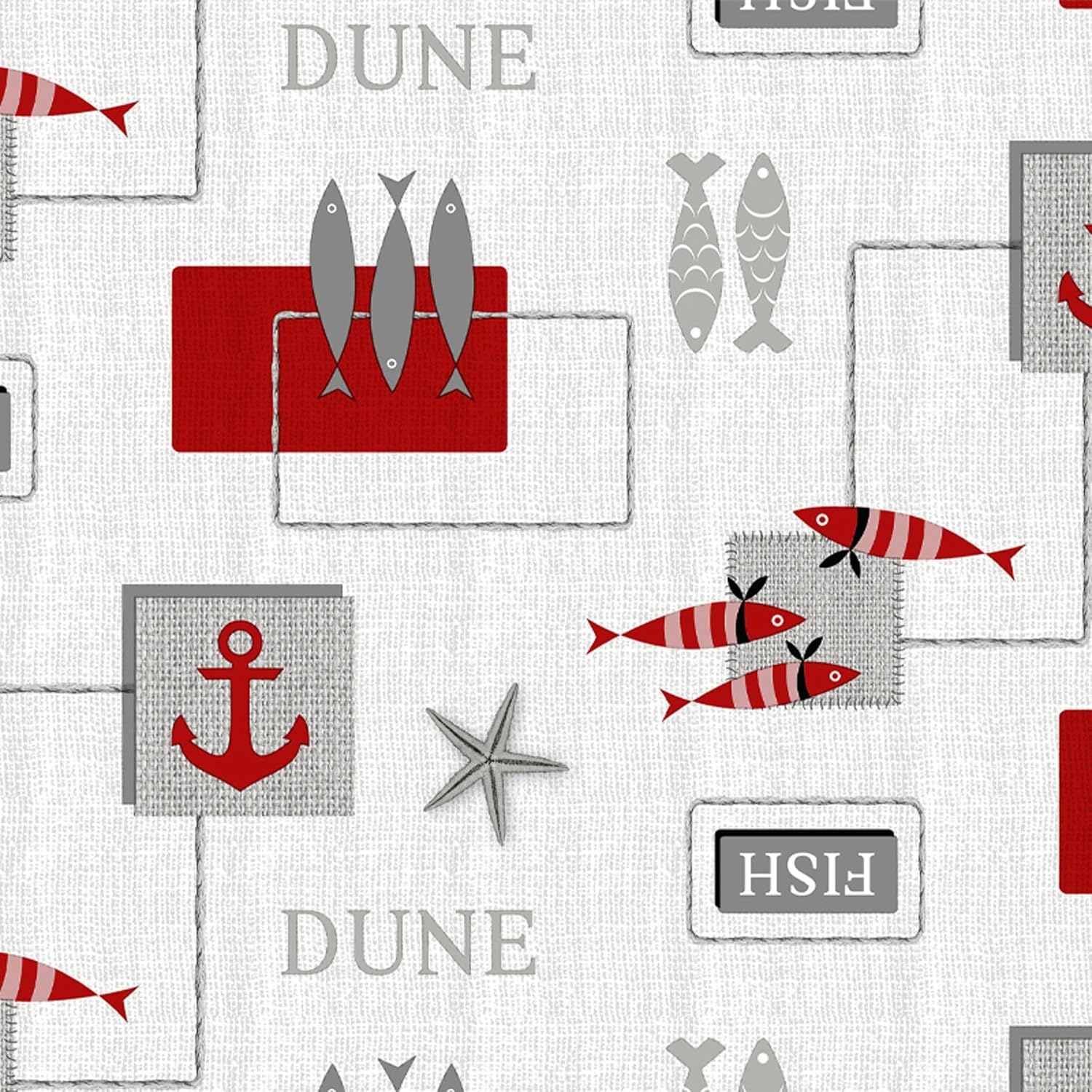 Nappe en toile cirée - rectangulaire 200x140 cm, imperméable, anti-taches, entretien facile Sea Rouge