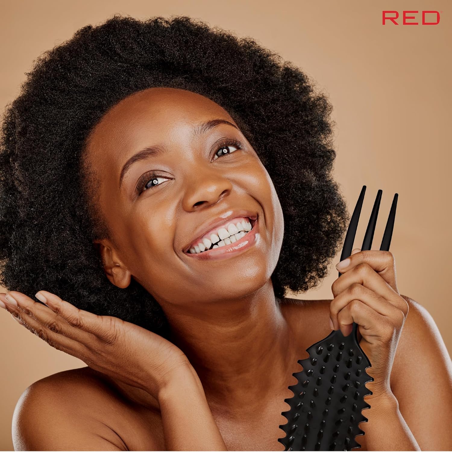 Curl & Care - Brosse démêlante, massante, douce cheveux, format compact