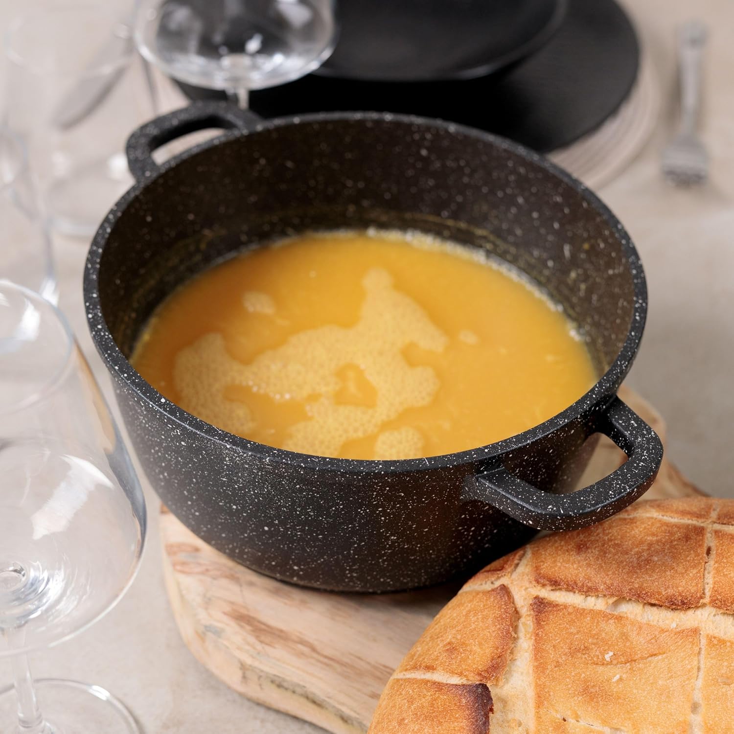 Kamberg - Faitout fonte aluminium 16 cm revêtement pierre, verre, induction - 0008030