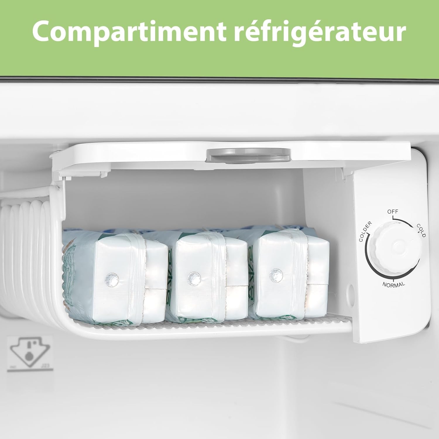 Comfee' - mini réfrigérateur rétro 47L, faible bruit, thermostat réglable, RCD50BL2EURT(E)