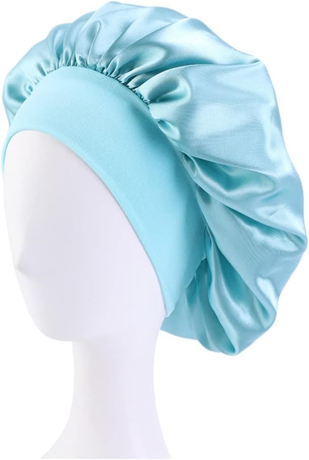 2 pièces bonnet satin nuit femme - soie - confort et protection cheveux