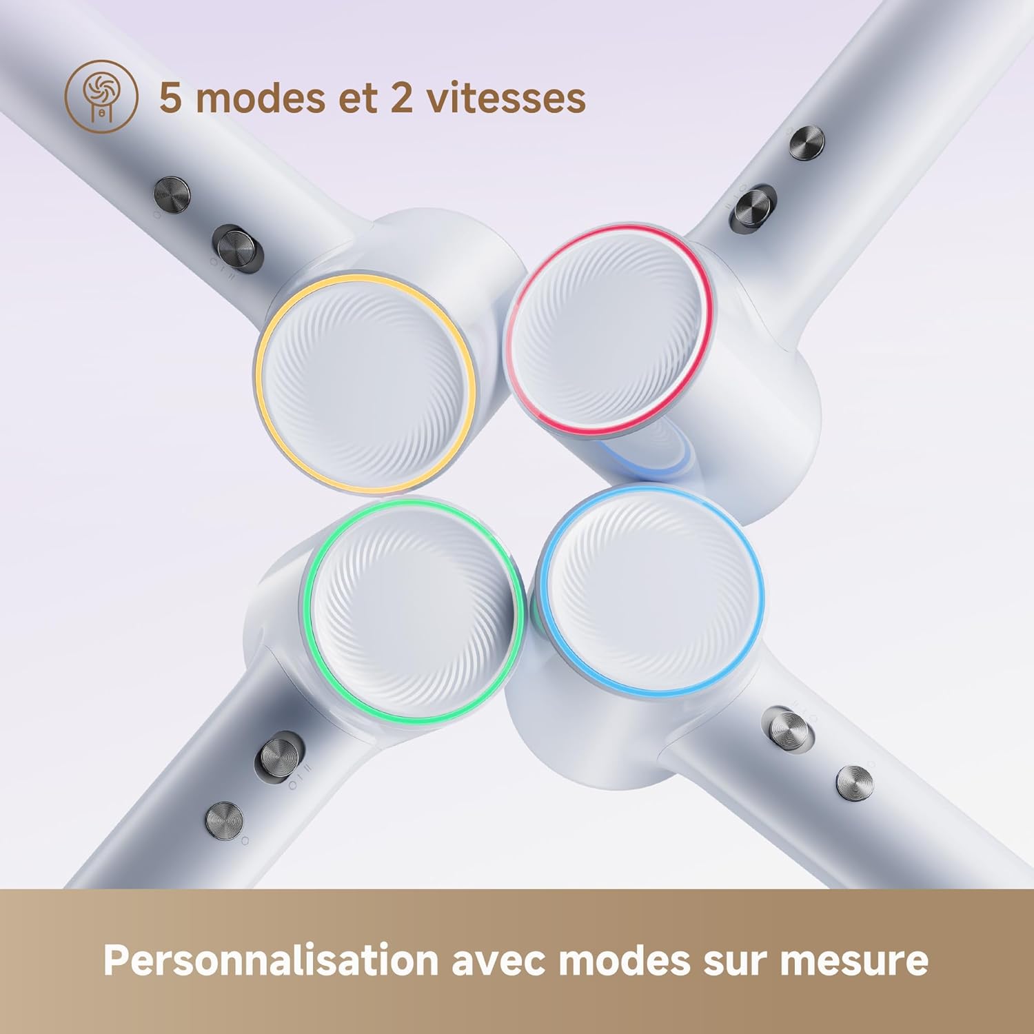 Dreame - Mini Sèche-cheveux - 270g - séchage rapide, moteur 100000 tr/min, ions négatifs, 5 modes, contrôle température 