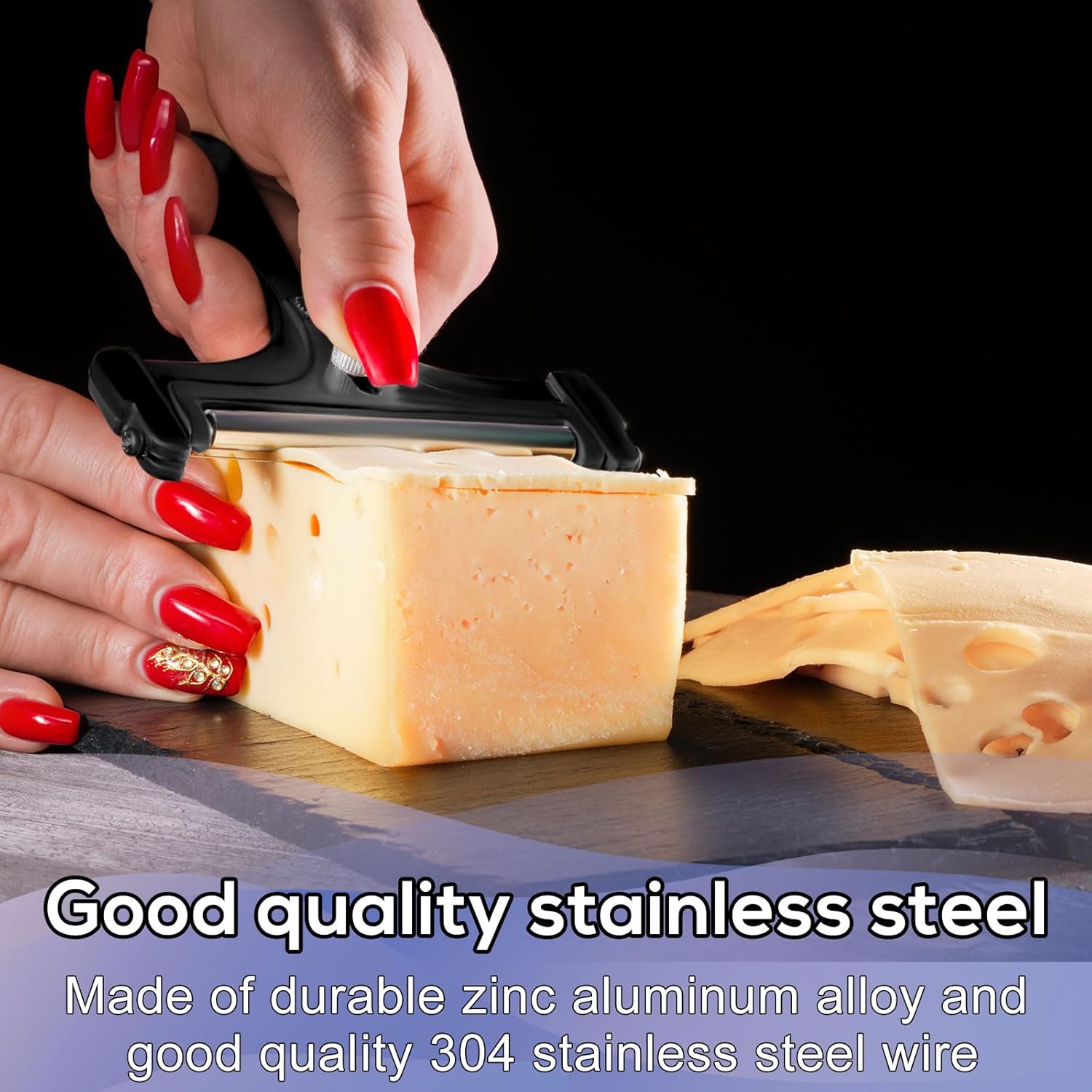 Gosknor - kit coupe-fromage inox réglable, 8 fils, portable