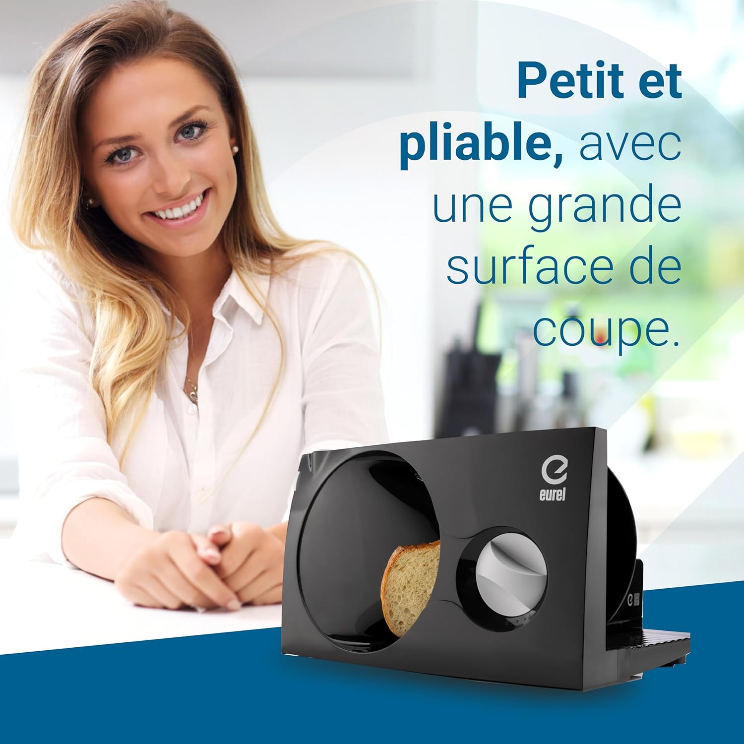 EUREL - trancheuse électrique RS42 - Ø170mm - épaisseur réglable, moteur 80W, pliable