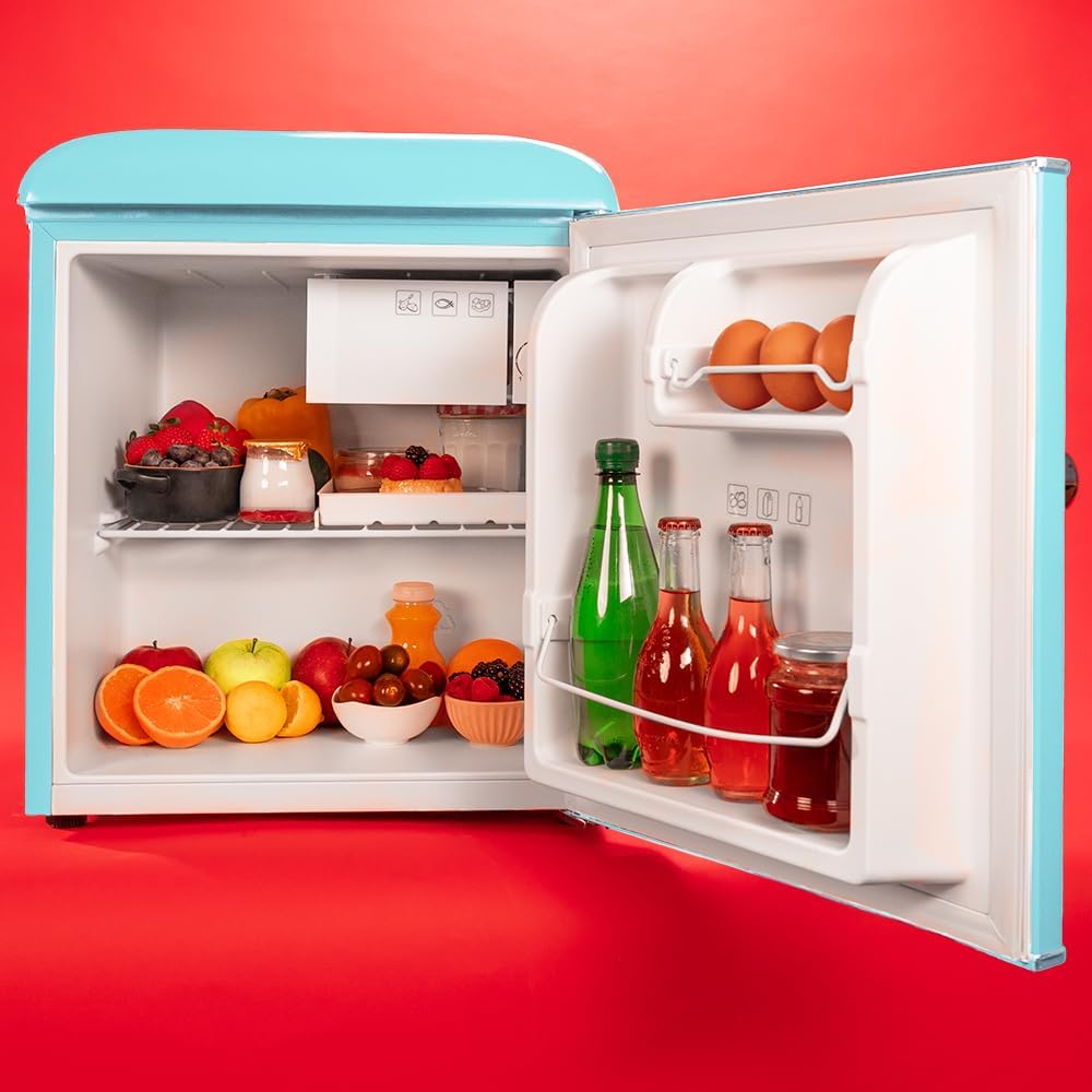 Cecotec - Bolero CoolMarket TT Origin 45 - 45L, 55x44,7cm - mini frigo rétro, classe E, bac à glaçons