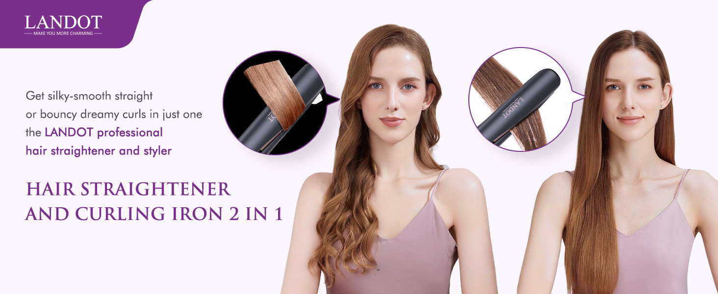 . Affiche les résultats de coiffure avant et après le coiffage sur un modèle.