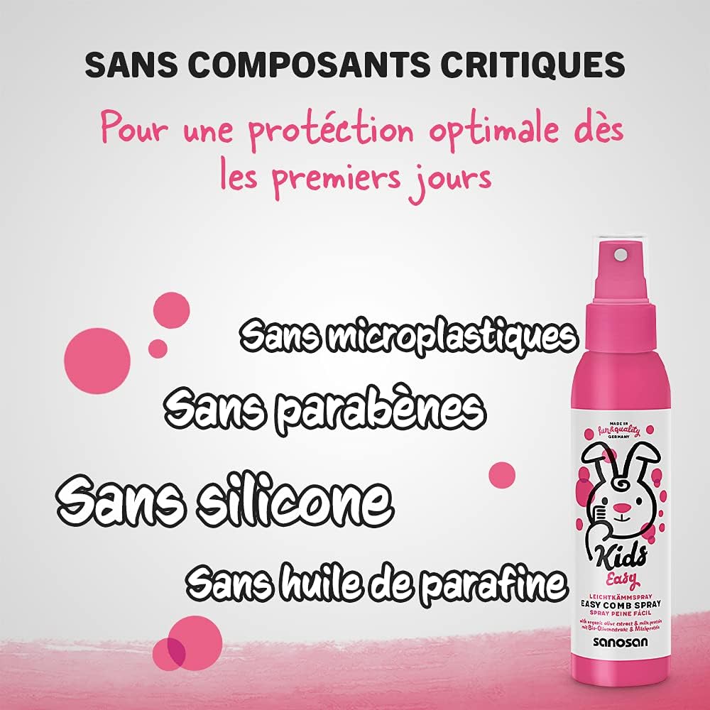 Sanosan - Spray démêlant enfants 125ml - olive bio, lait, sans rinçage