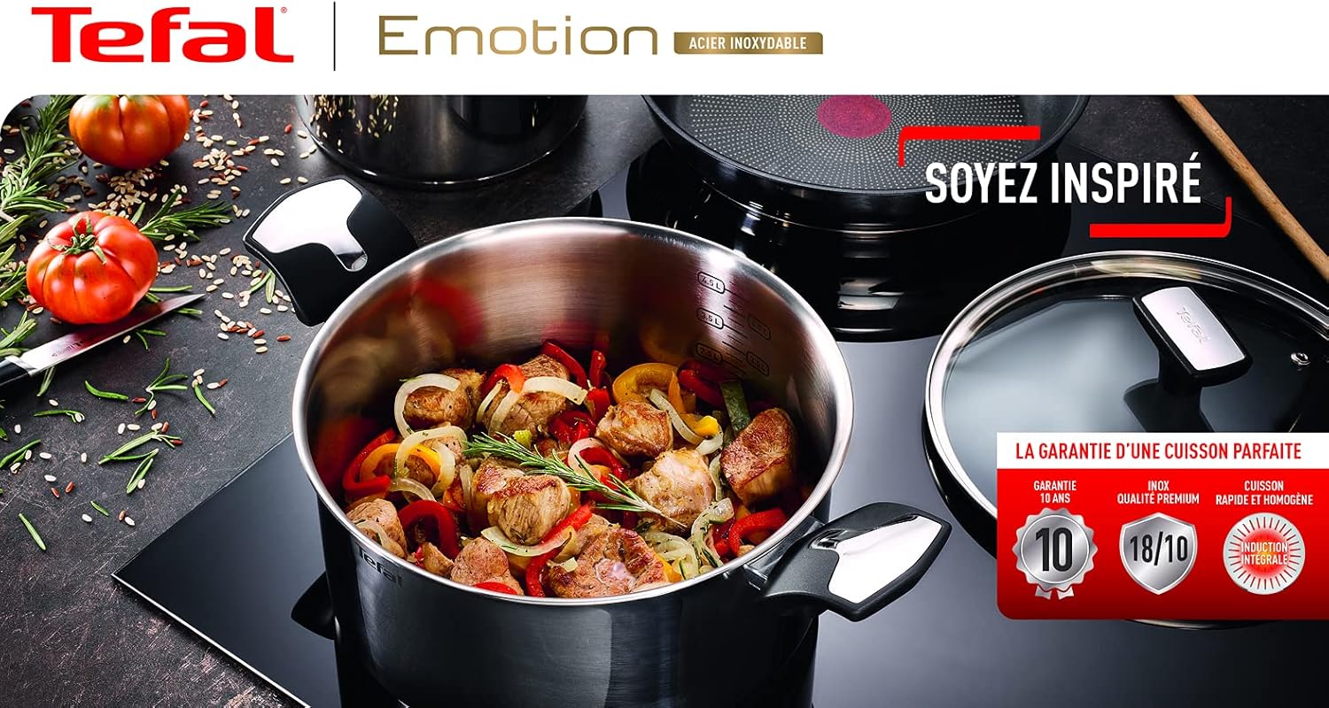 Tefal - Emotion batterie de cuisine - 5 pièces inox induction - E300S544