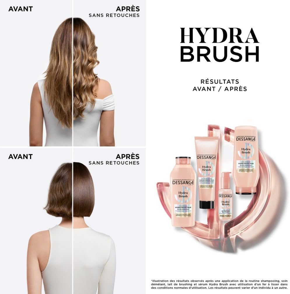 DESSANGE - Lait thermo-protecteur Hydra Brush - 140ml - hydratation, protection chaleur, acide hyaluronique, huile de ro