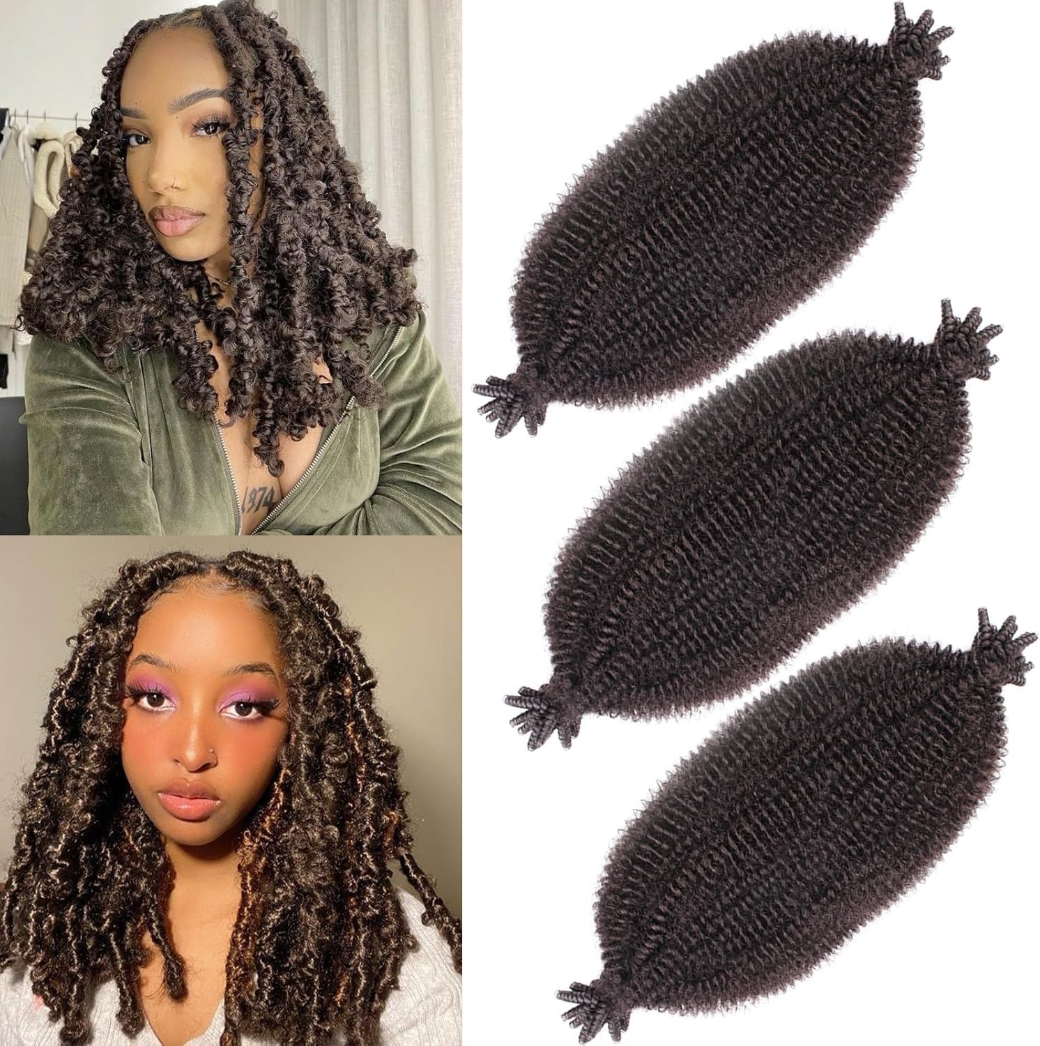 Xtrend - Cheveux Afro Marley 16 pouces - doux, étirement naturel, lot de 3