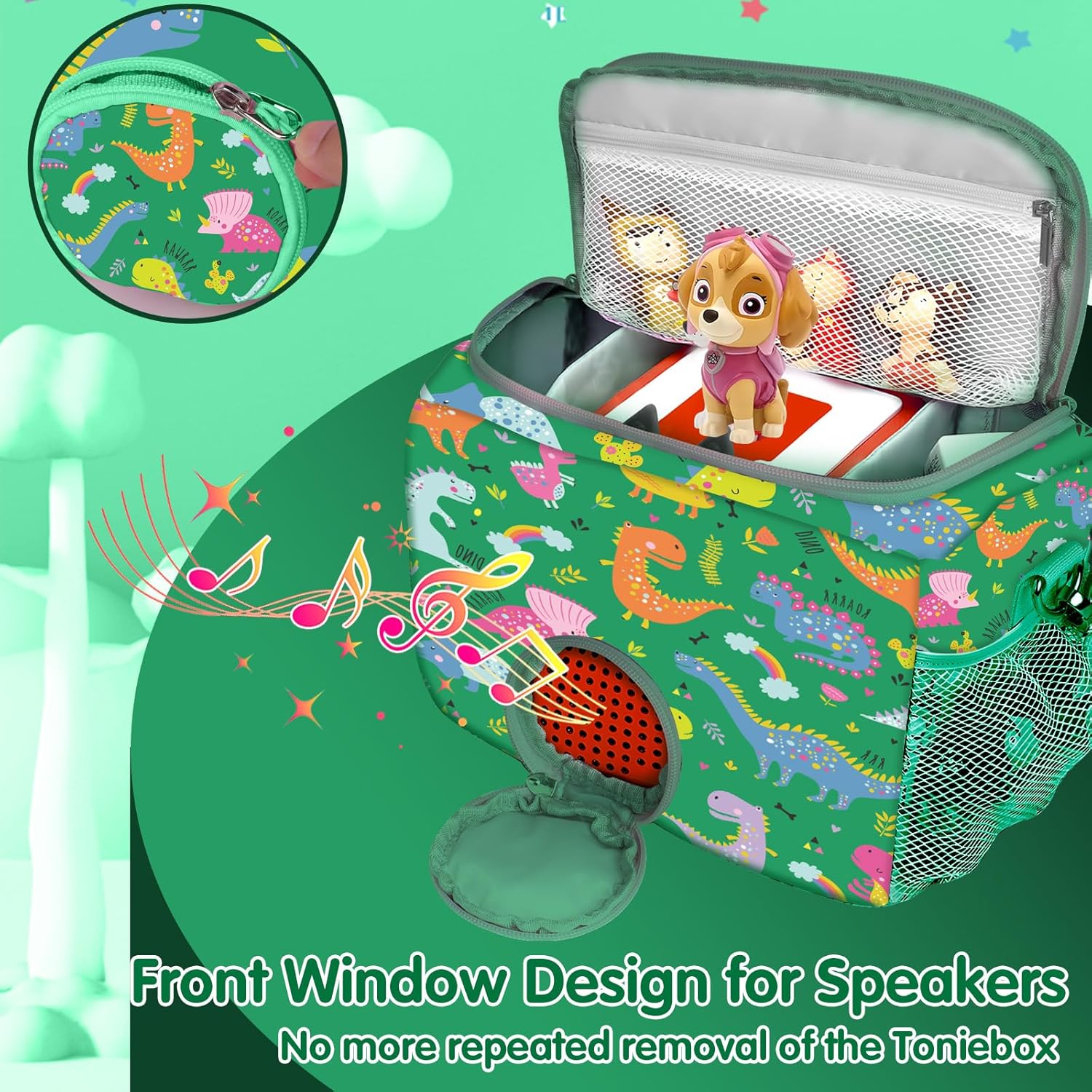 Étui de transport Toniebox - rangement personnages, accessoires - fermeture éclair, sangle ajustable - 25x20x15 cm