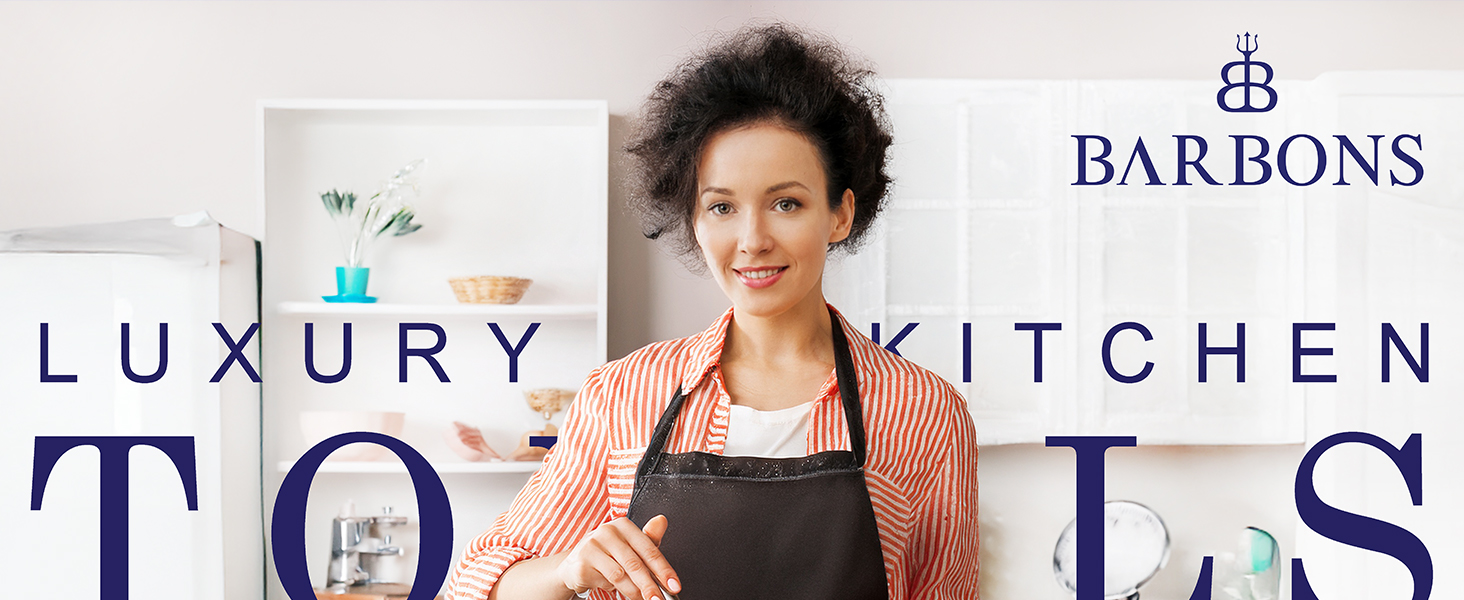 Cadre de cuisine avec le texte « CUISINE DE LUXE » et « BARBONS » visible dans une typographie moderne.