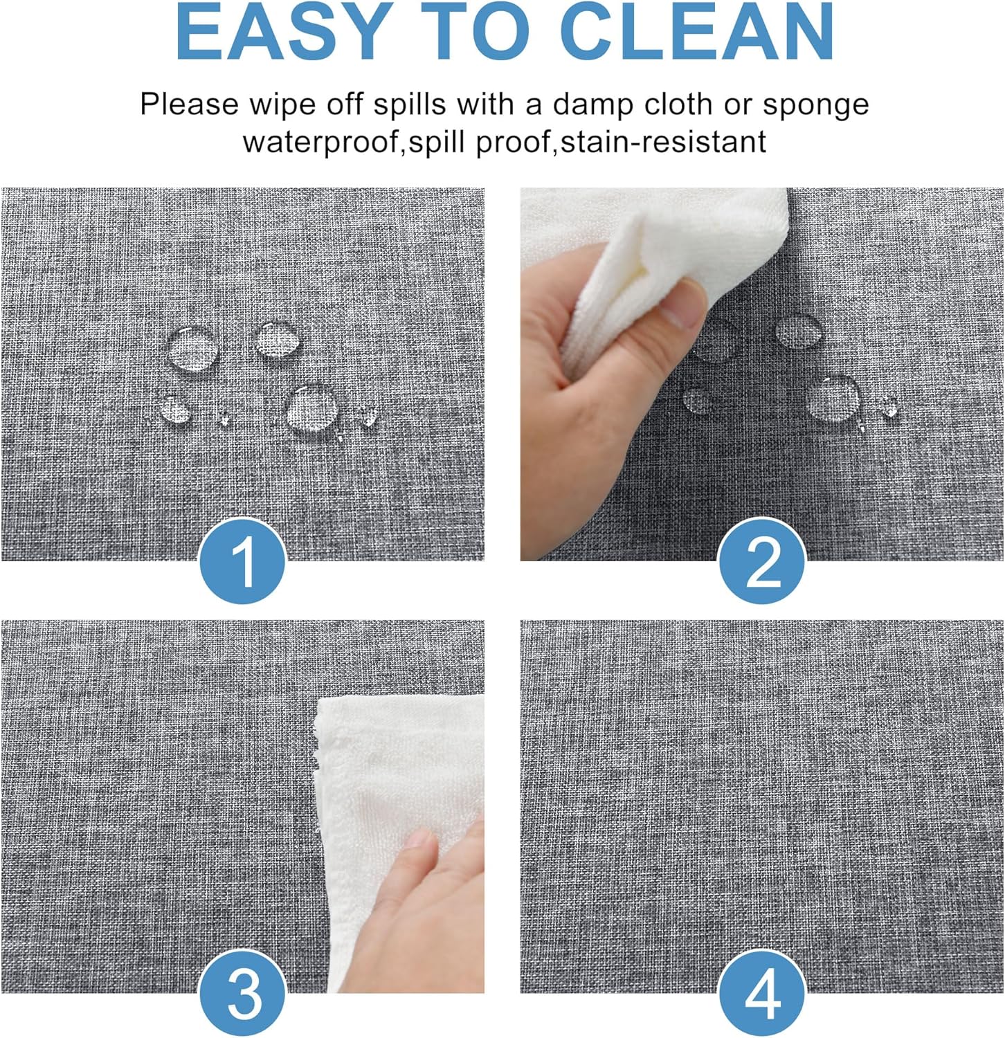 DWCN - nappe aspect lin moderne - 135x240cm - lavable imperméable