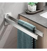 Dvocel Porte-serviettes Perçage Carré Porte-serviettes Double 304 Acier inoxydable Argent Porte-serviettes Z...