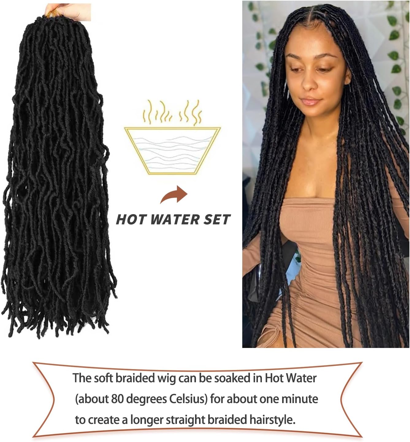 Faux Locks Crochet Braids - Soft Locs 45,7cm, 8pcs, bouclés