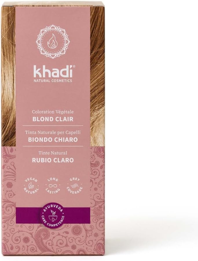 Khadi - coloration végétale blond clair - 100g - 100% naturelle, éclat blond
