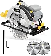 Scie Circulaire 1200W ENVENTOR avec guidage laser, Scie Circulaire pour le bois, 5800RPM, Profond...