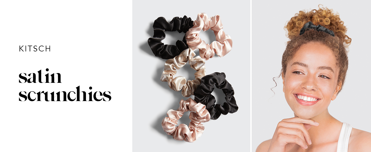 chouchous en soie cheveux femme elastique satin bouclés my kitsch sananas boutique chouchou 