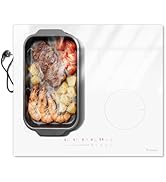 Karinear Plaque à induction, 4 plaques avec prise, plaque de cuisson à induction, 60 cm, verre cé...