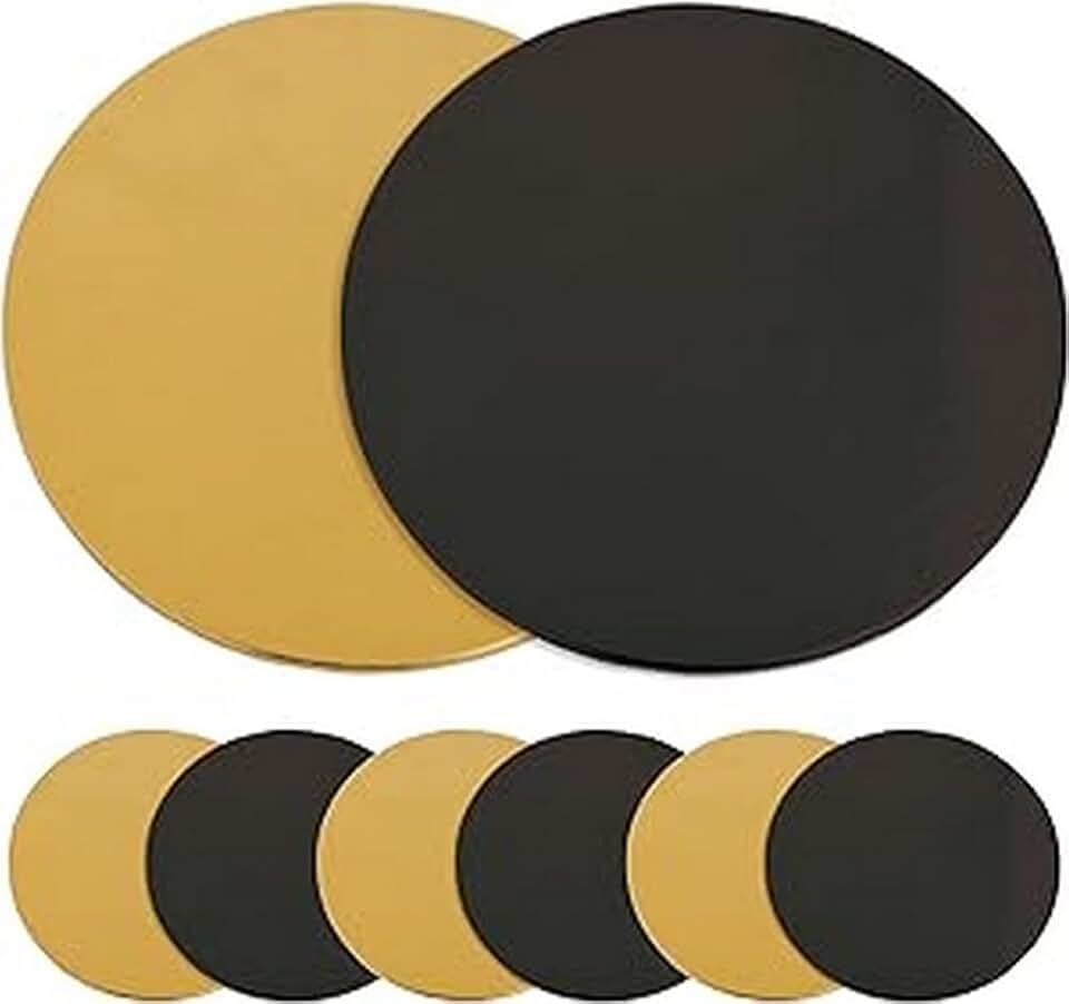 ScrapCooking - kit supports gâteaux ronds 24cm - carton doré/noir - 5201