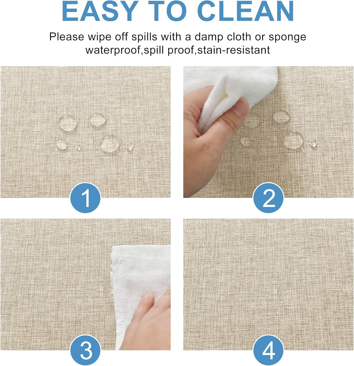 DWCN - nappe aspect lin - 135x180cm - imperméable, anti-tache