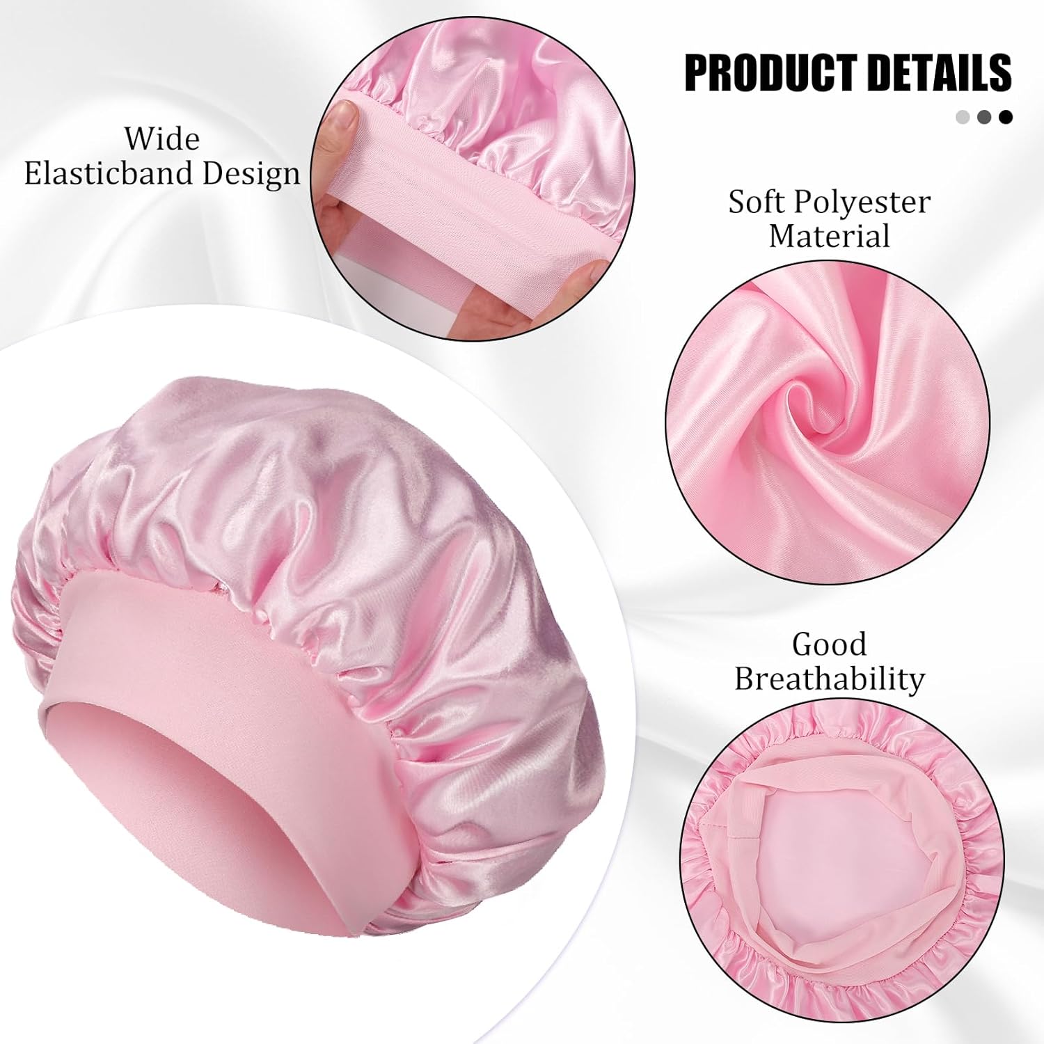 Bonnet cheveux satin nuit - élastique, soin cheveux, soyeux, protection