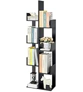 FAVOOSTY Bibliothèque à 7 Niveaux avec 8 étagères à Livres, étagère de Rangement sur Pied pour Li...