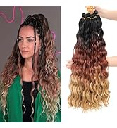 MLETULIPS Curly Crochet Braiding Hair Extensions Deep Wave Braiding Hair Ocean Wave Crochet Cheve...