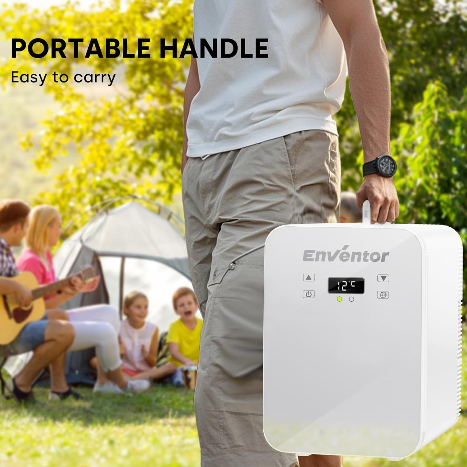 Enventor - Mini frigo 10L - refroidissement/chauffage, 12V/220V, compact